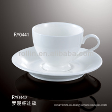 Nuevo producto hotel y restaurante porcelana blanca taza, taza de té, tazas de té de porcelana